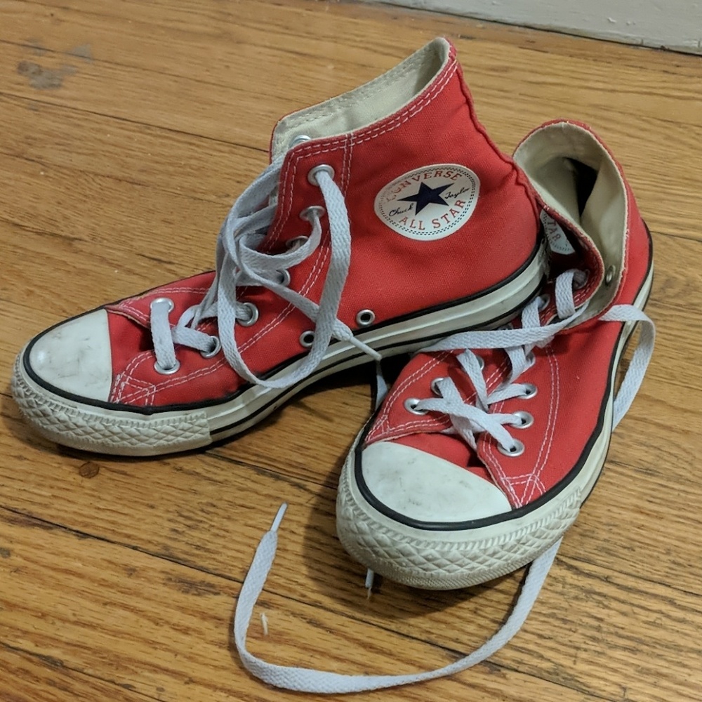 Red high top converse